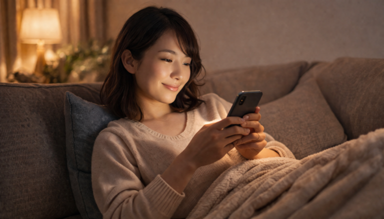 チャット占い【ブリランテ】を楽しむ女性